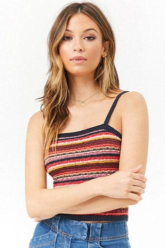 Forever21 Multi-stripe Cropped Cami