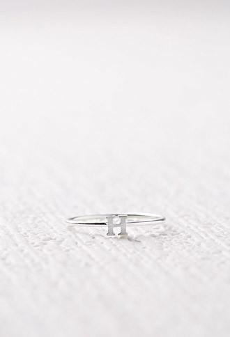 Forever21 Cool And Interesting H Initial Ring (silver)