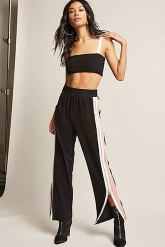 Forever21 Zippered Side-stripe Pants