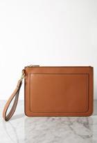 Forever21 Structured Faux Leather Clutch (tan)