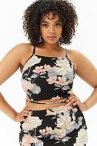 Forever21 Plus Size Shadow Stripe Floral Cami
