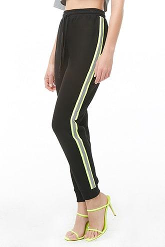 Forever21 Reflective-trim Drawstring Joggers