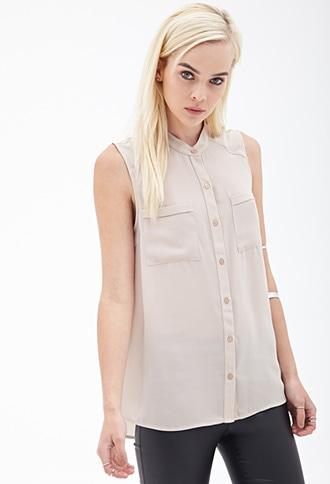 Forever21 Crepe Woven Sleeveless Blouse