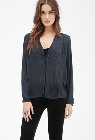 Forever21 Contemporary Abstract-animal Print Blouse