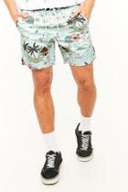 Forever21 Island Print Swim Trunks