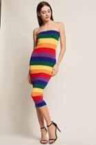 Forever21 Rainbow Stripe Tube Dress