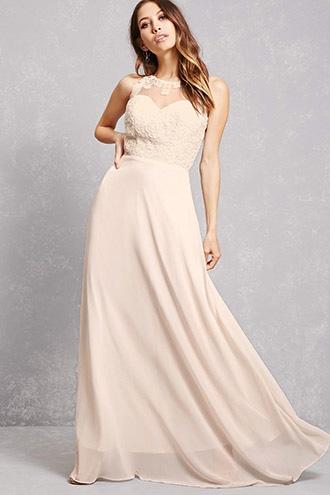 Forever21 Soieblu Applique Mesh Gown