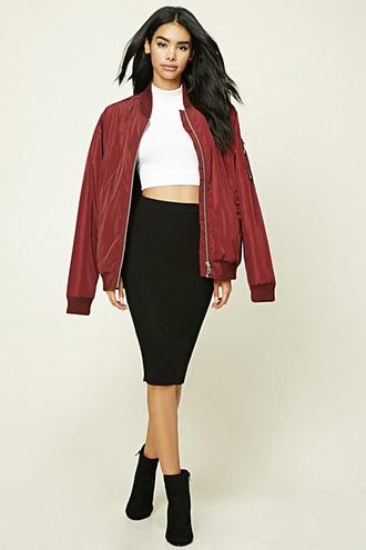 Forever21 Women's Black Ribbed Knit Skirt