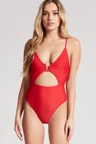 Forever21 Plunging Cutout One-piece Swimsuit