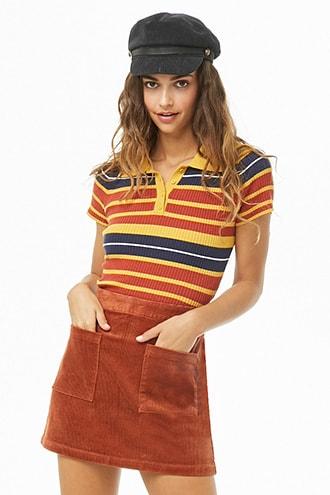 Forever21 Corduroy Patch Pocket Mini Skirt