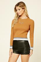 Forever21 Women's  Stripe-hem Sweater Top