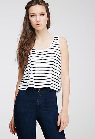 Forever21 Striped Cutout Top