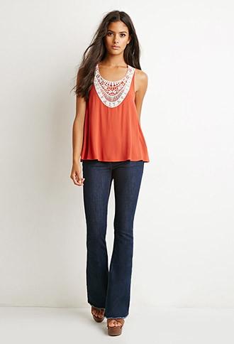 Forever21 Strappy-back Crocheted Cami