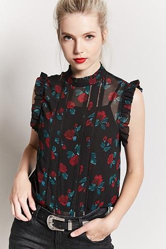 Forever21 Ruffle-trim Crochet Top