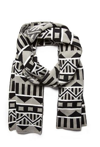 21 Men Mixed Pattern Scarf Grey/black One Size