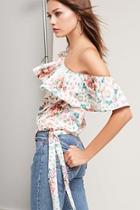 Forever21 One-shoulder Floral Top