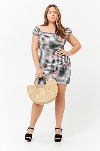 Forever21 Plus Size Gingham Floral Dress