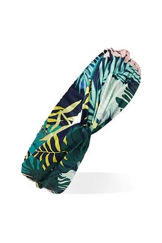 Forever21 Satin Leaf Print Twist-front Headwrap