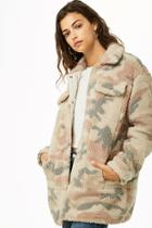 Forever21 Levis Camo Print Faux Sherpa Jacket