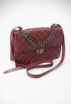 Forever21 Quilted Faux Leather Crossbody (burgundy)