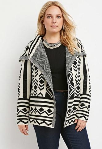 Forever21 Plus Geo-patterned Cardigan