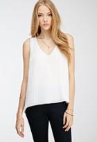 Forever21 Pleated Chiffon V-neck Top