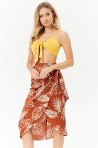 Forever21 Leaf Print Wrap Skirt
