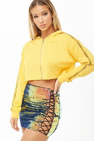 Forever21 Crisscross-panel Sequin Mini Skirt
