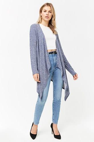 Forever21 Open-front Trapeze Hem Cardigan