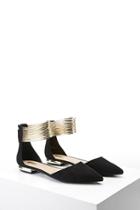Forever21 Metallic Ankle-strap Flats
