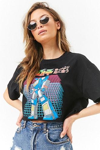 Forever21 Transformers Cropped Graphic Tee