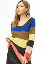 Forever21 Colorblock Off-the-shoulder Sweater