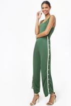 Forever21 Contrast-trim Tearaway Jumpsuit