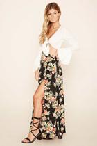 Forever21 Women's  M-slit Floral Maxi Skirt