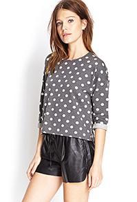Forever21 Heathered Polka Dot Pullover