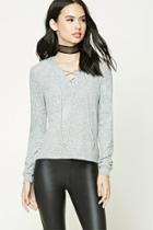 Forever21 Lace-up Hooded Sweater