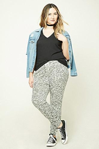 Forever21 Plus Women's  Plus Size Marled Sweatpants