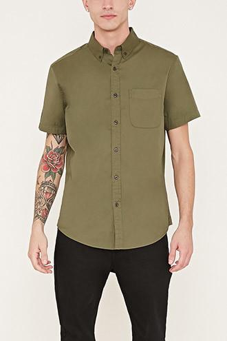 21 Men Men's  Button-collar Shirt