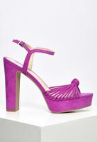 Forever21 Women's  Strappy Faux Suede Platform Sandals (orchid)