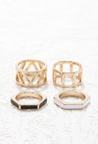 Forever21 Cutout Ring Set (black/gold)