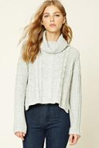Forever21 Women's  Cable Knit Cowl Neck Sweater