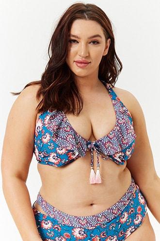 Forever21 Plus Size Paramour Flounce Bikini Top