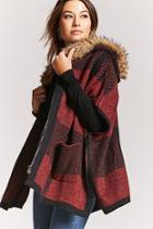 Forever21 Faux Fur Zip-up Poncho