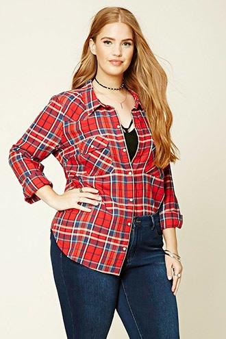 Forever21 Plus Women's  Plus Size Plaid Shirt