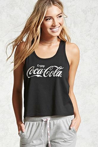 Forever21 Coca Cola Metallic Pj Tank Top