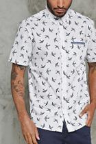 Forever21 Slim-fit Bird Print Shirt