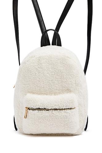 Forever21 Faux Shearling & Faux Leather Backpack
