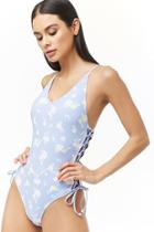 Forever21 South Beach London Lace-up One-piece Swimsuit