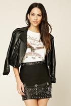 Forever21 Studded Faux Leather Mini Skirt