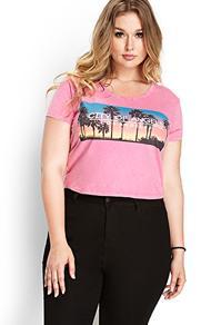 Forever21 Palm Tree Graphic Tee